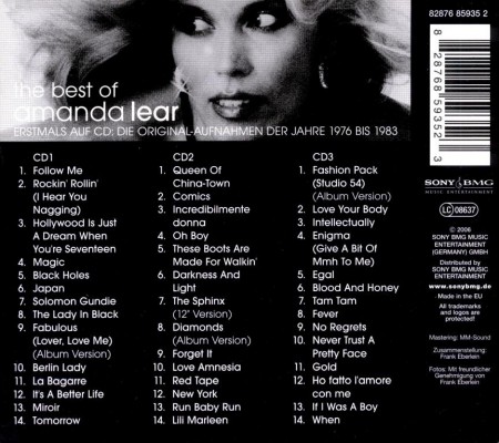 Amanda Lear - The Sphinx (The Best Of) (3 CD, 2006)