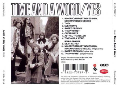 Yes - Time And A Word (1970/Remastered 2003 + Bonus Tracks)