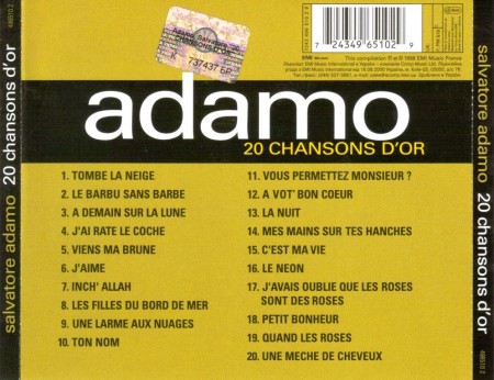 Salvatore Adamo - 20 Chansons D`or (2006) FLAC