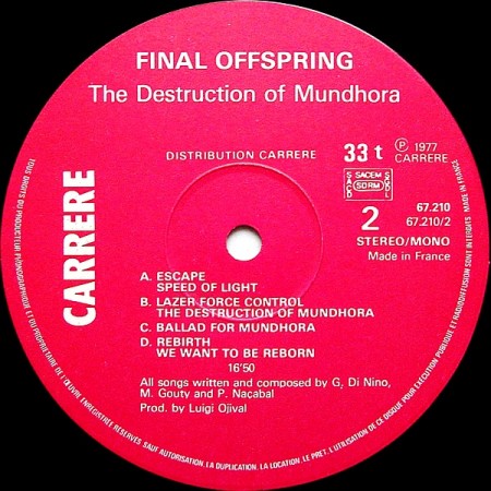 Final Offspring - The Destruction Of Mundhora (1977)