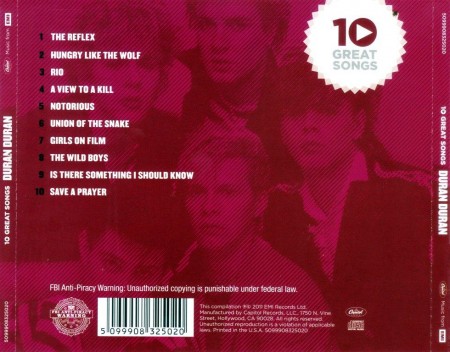Duran Duran - 10 Great Songs (2011) FLAC