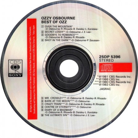 Ozzy Osbourne - Best Of Ozz [Japanese Edition] (1989)