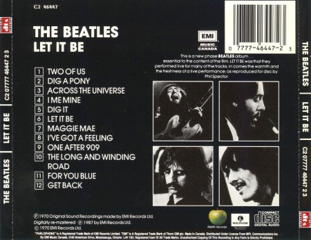 The Beatles - Let It Be (1970/1987) DTS 5.1 Upmix