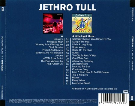 Jethro Tull - A & A Little Light Music (2 CD Set, 2013)
